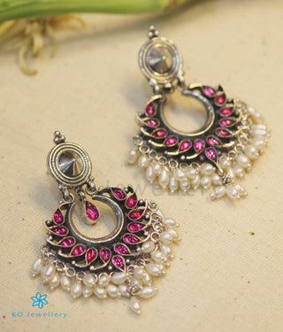 The Samatva Silver Earrings (Red)