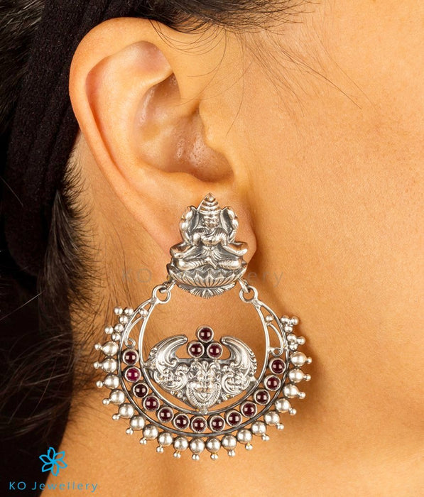 The Dharaa Silver Chand-bali Earrings (Oxidised)