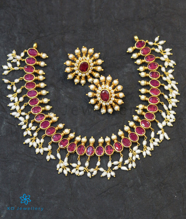 The Vishruth Silver Necklace (Red)