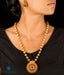 Colourful gold-dipped temple jewellery necklace