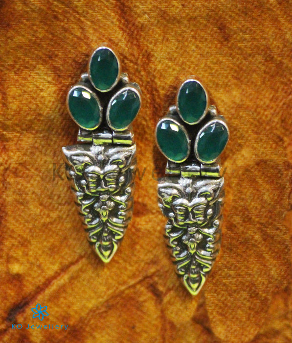 The Bhiti Silver Gemstone Earrings (Green)