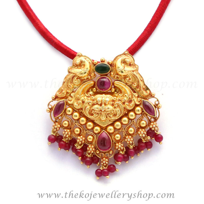 Indian ethnic pendant pure silver gold dipped buy online 