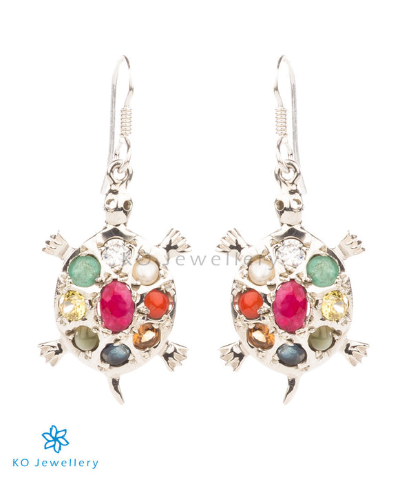 Navratna earrings for work in stylish designs