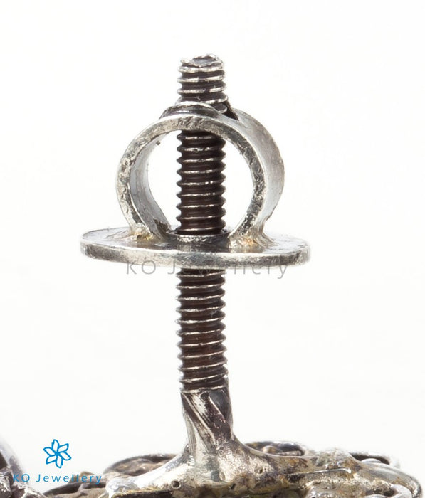 The Raaga Silver Navratna Thread Necklace (Oxidised)