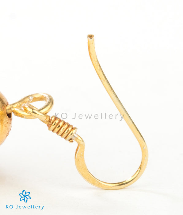 Gold plated earrings with hook for easy wear