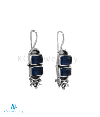 The Reyna Silver Gemstone Earring (Blue)