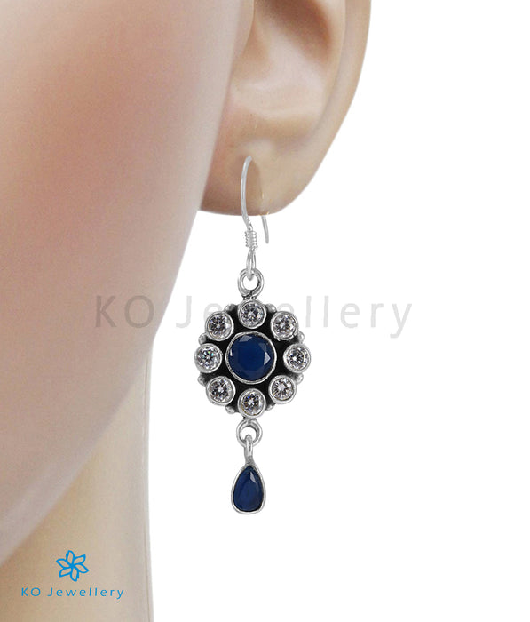 The Pujita Silver Gemstone Earrings (Blue)