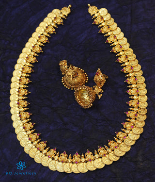 The Dhriti Antique Silver Lakshmi Kasumala Coin Necklace/Waistbelt