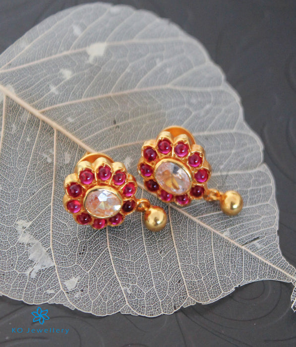 Buy Kempu CZ Indian Stud Earrings/emerald Studs/south Indian Stud Earrings/  Gold Kempu Studs/pakistani Jewelry/pearl Studs/india Kundan Earrings Online  in India - Etsy