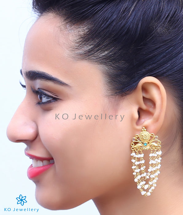 Pure silver kundan earrings, gold plated and handmade