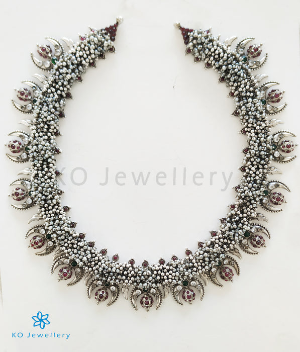 The Bodhi Silver Pearl Necklace (Oxidised)