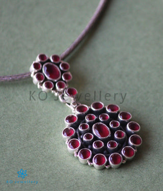 The Sarvam Silver Gemstone Necklace (Red)