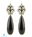 Classy black onyx and white zircon earrings for parties
