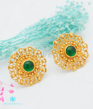 The Yuktvaa Silver Pendant Set (Green)