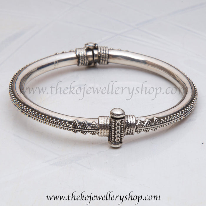 Hand crafted silver antique bangle shop online