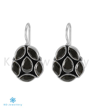 The Ritvik Silver Gemstone Earrings (Black)