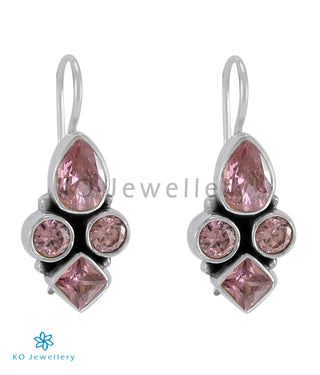 The Lalit Silver Gemstone Earrings (Pink)