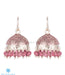 The Gulabi Silver Pink Enamel Jhumka - KO Jewellery