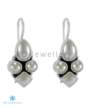 The Lalit Silver Gemstone Earrings (Pearl)