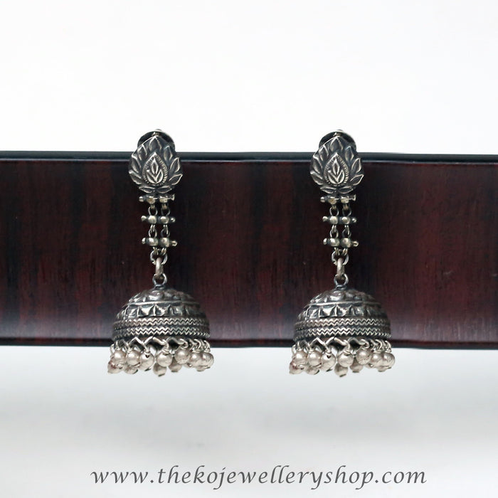 Floral motifs Hand made silver jewellery antique design buy online 