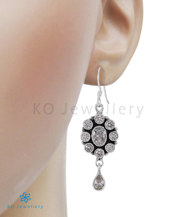 The Yukti Silver Gemstone Earrings (White)