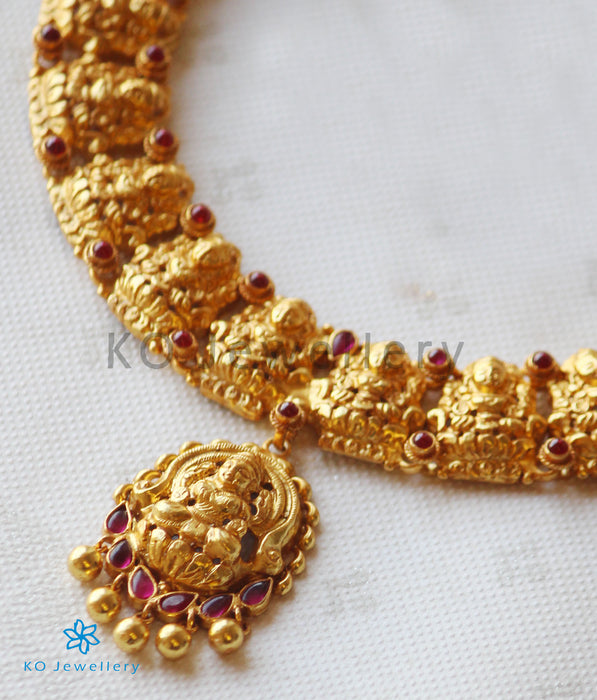 The Padmakshi Antique Silver Lakshmi Necklace