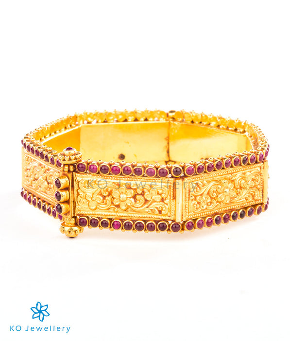 Gauri Gold Plated Temple Work Embossed Bangle – Paisley Pop Shop
