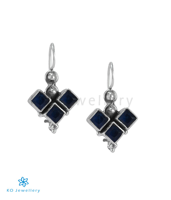 The Yaman Silver Gemstone Earrings (Blue)
