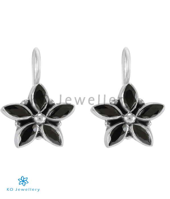 The Amita Silver Gemstone Earrings (Black)