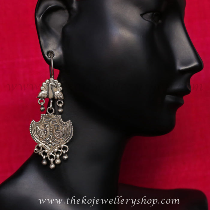 The Marala Silver Peacock Earrings-old