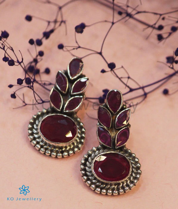 The Ekiya Silver Gemstone Earrings (Red)