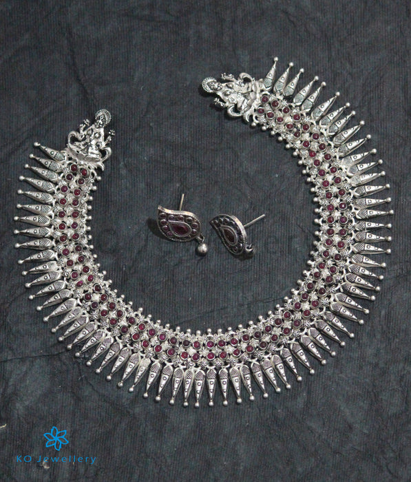 The Devi Silver Kempu Necklace (Oxidised)