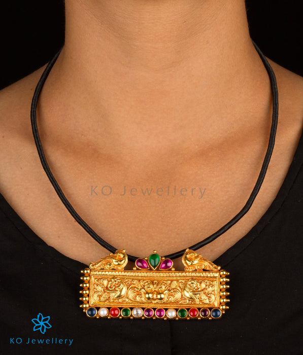 Rectangular pendant unique temple jewellery design