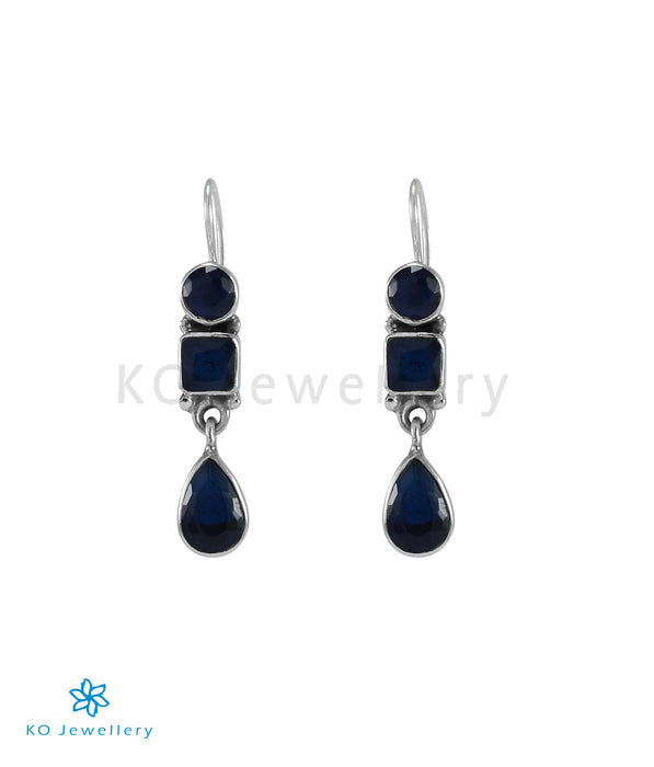 The Mahiti Silver Gemstone Earrings (Blue)