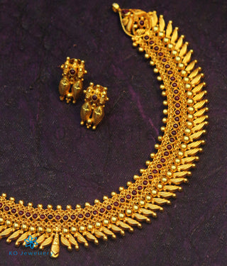 The Anandita Silver Kempu Necklace