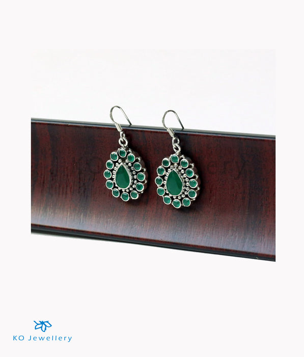 The Jiah Silver Earrings-Green