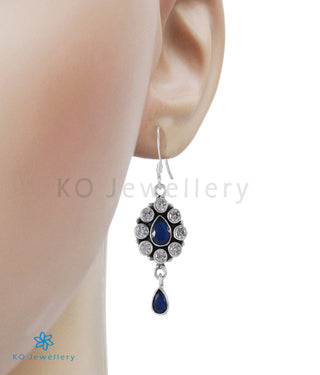 The Piali silver Gemstone Earrings (Blue)