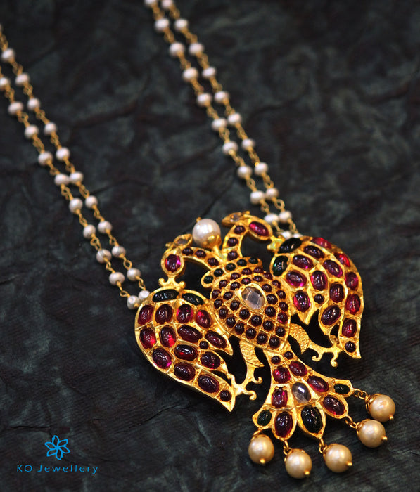 Niyathi Gandaberunda Silver Pendant-Buy Silver Necklace Set Online — KO  Jewellery
