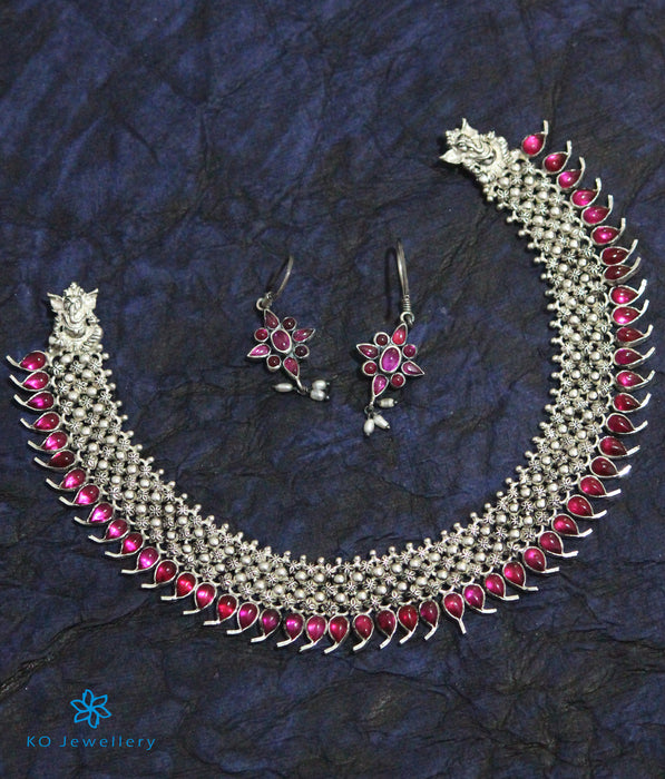 The Adidev Silver Kempu Necklace (Oxidised)