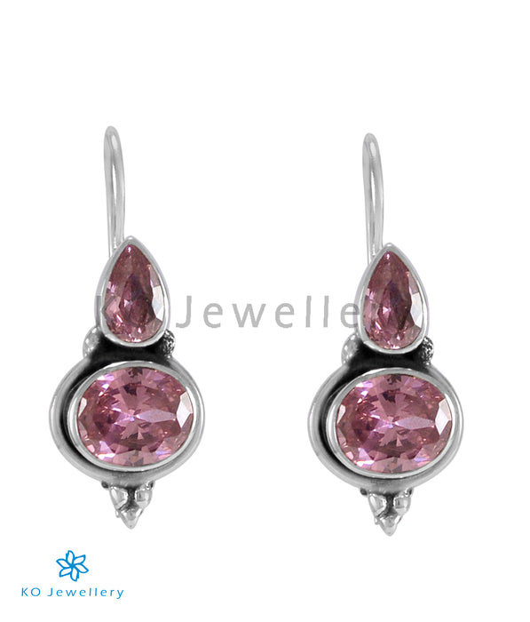 The Arya Silver Gemstone Earrings (Pink)