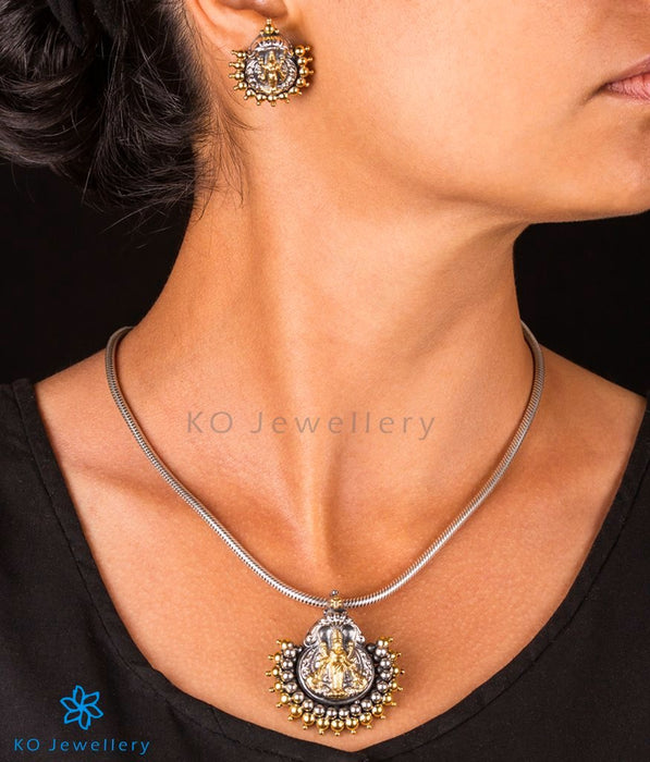 The Kamakshi Silver Pendant (Two-Tone)