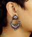 real temple jewellery earrings in oxidised silver