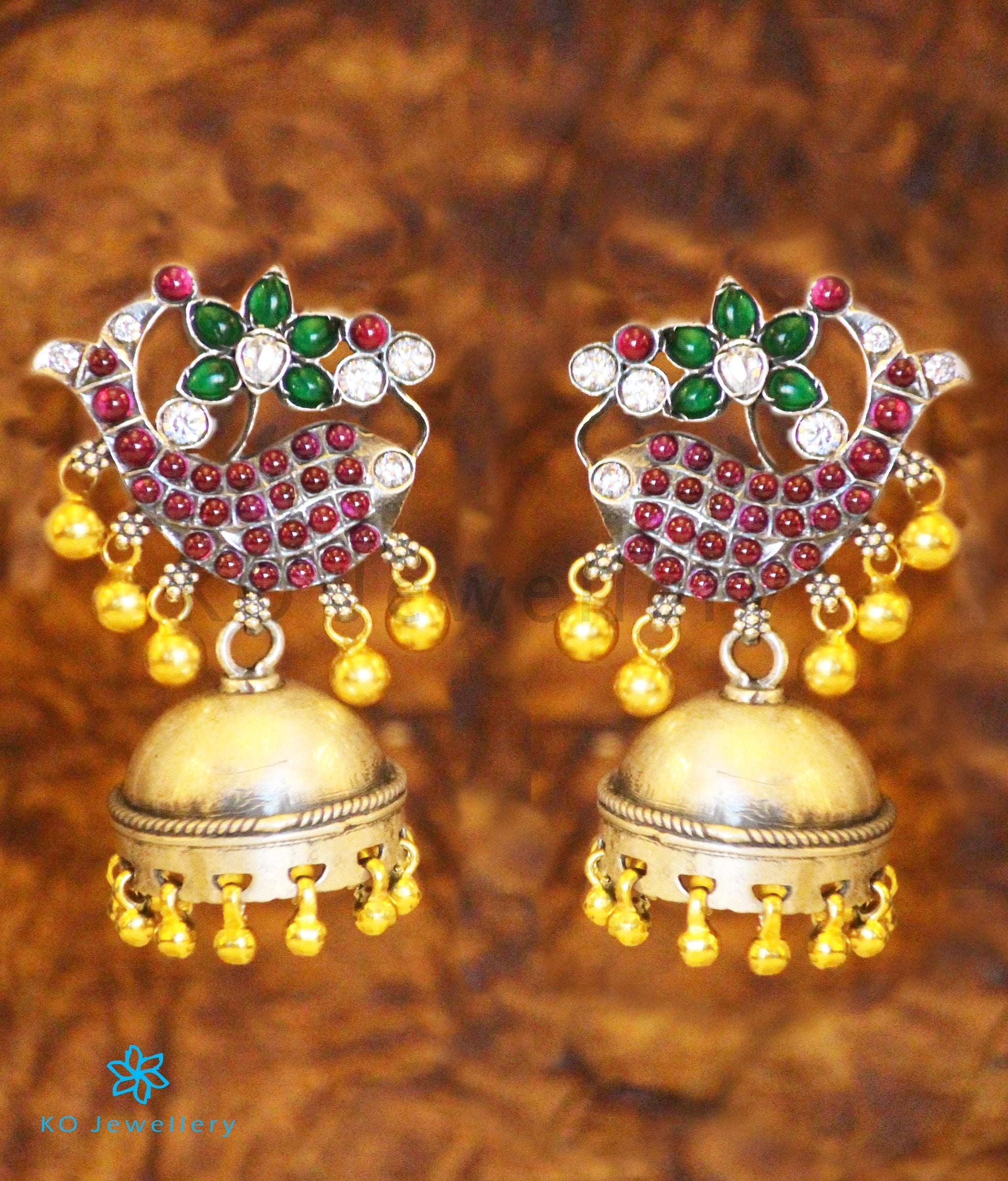 The Jalaja Silver Fish Jhumka (Two-tone) (Oxidised)-Buy