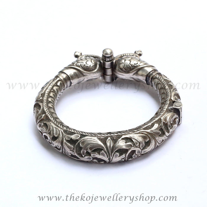 pure silver peacock bangle online shopping 