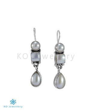 The Mahiti Silver Gemstone Earrings (Pearl)