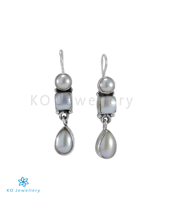 The Mahiti Silver Gemstone Earrings (Pearl)