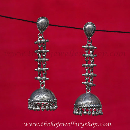 Online shopping pure silver jhumka for women