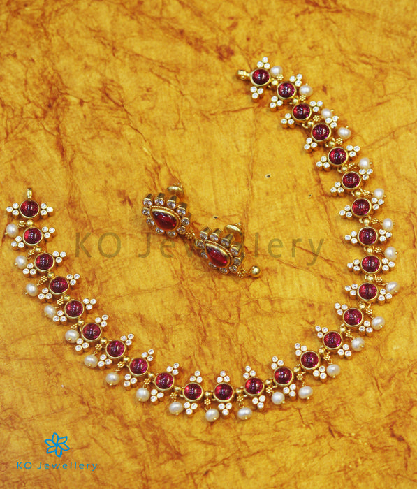 The Navita Silver Kempu Necklace