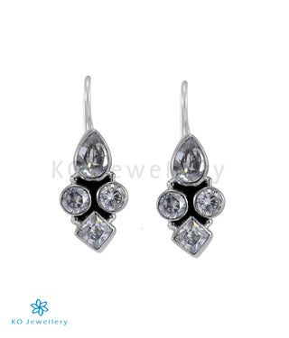 The Lalit Silver Gemstone Earrings (White)