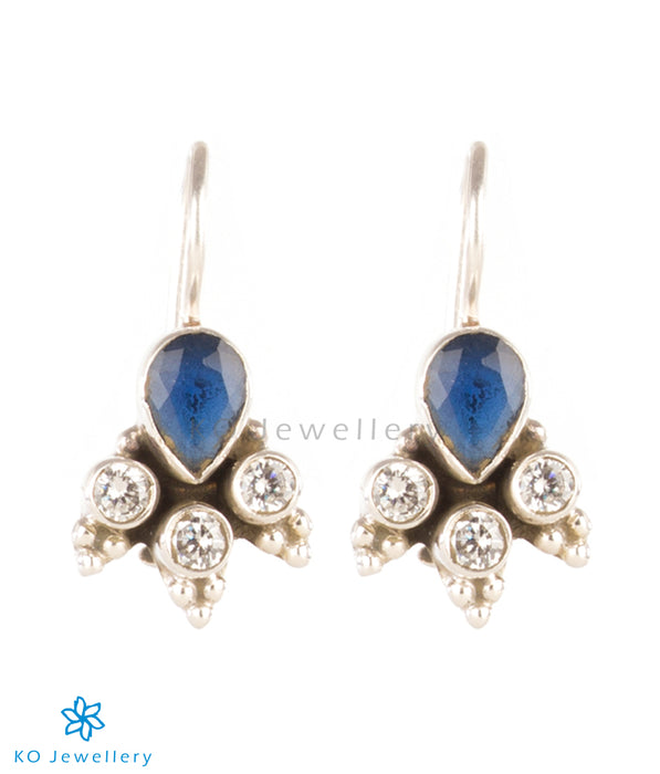 The Anya Silver Gemstone Earrings-Blue